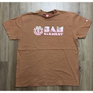 Y2K‎ Element BAM Skateboarding Brown T Shirt Size L